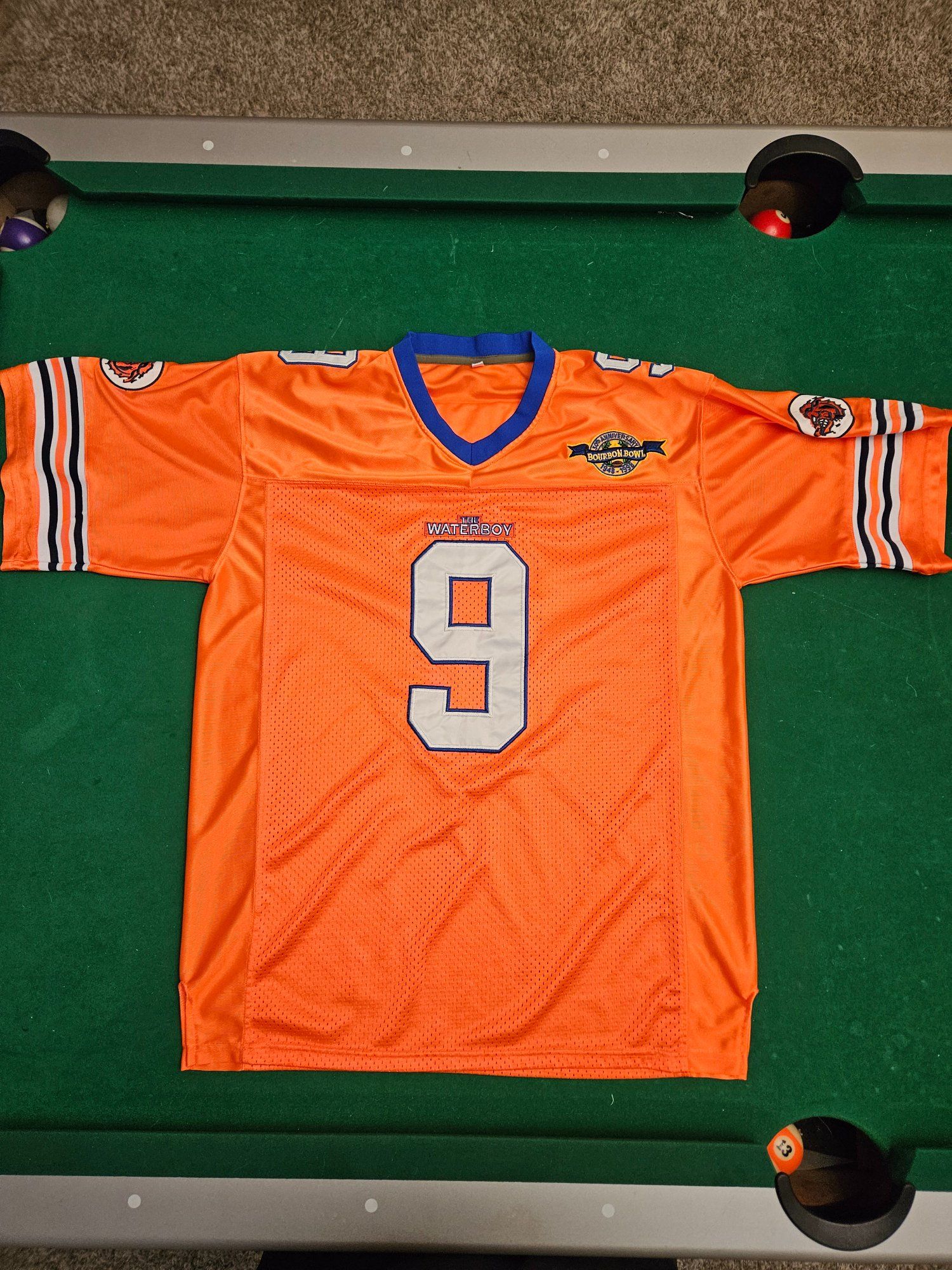The Waterboy Bobby Boucher #9 SCLSU Mud Dogs Orange Football Jersey